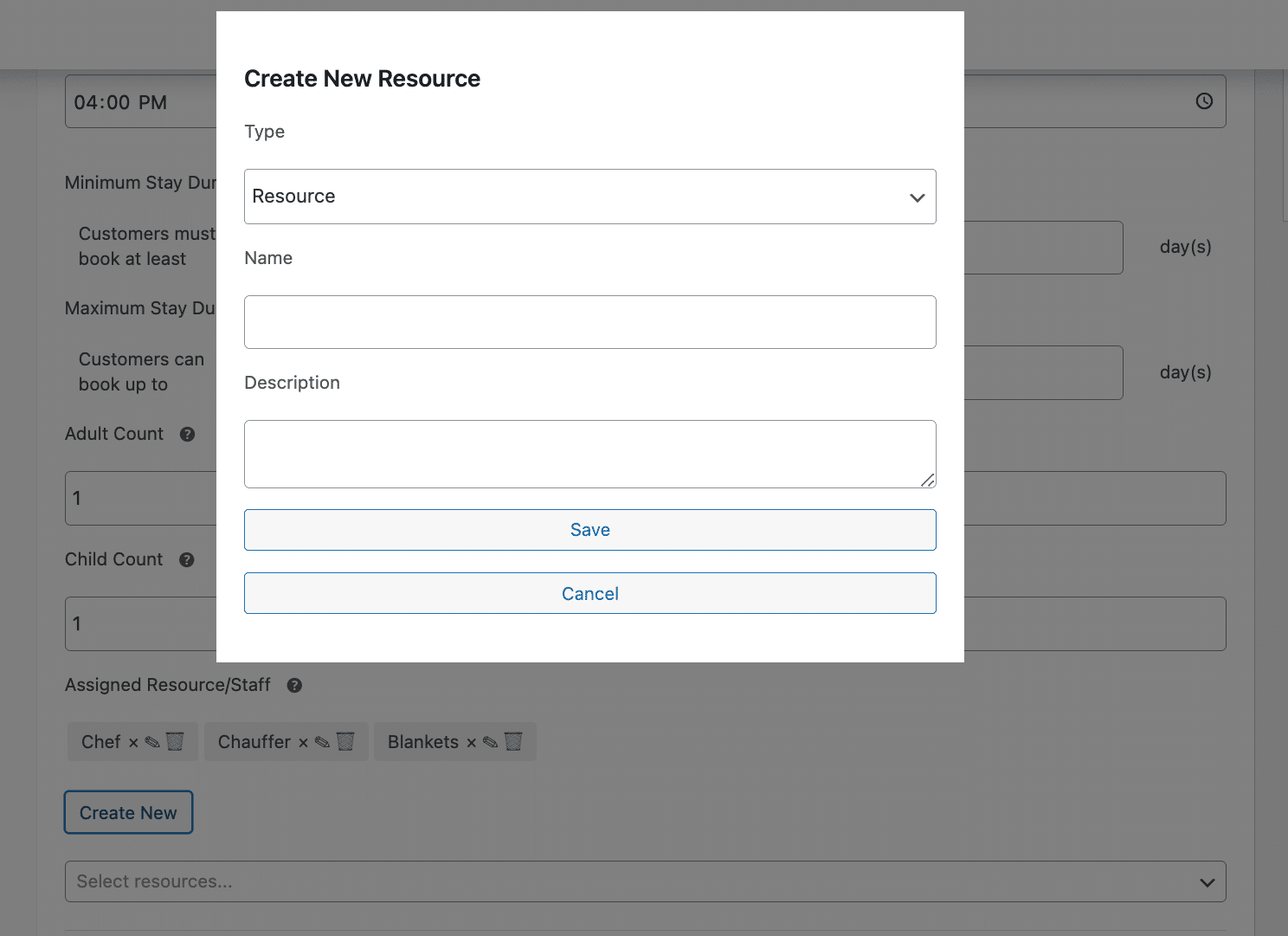 Image showing how to create new resource.