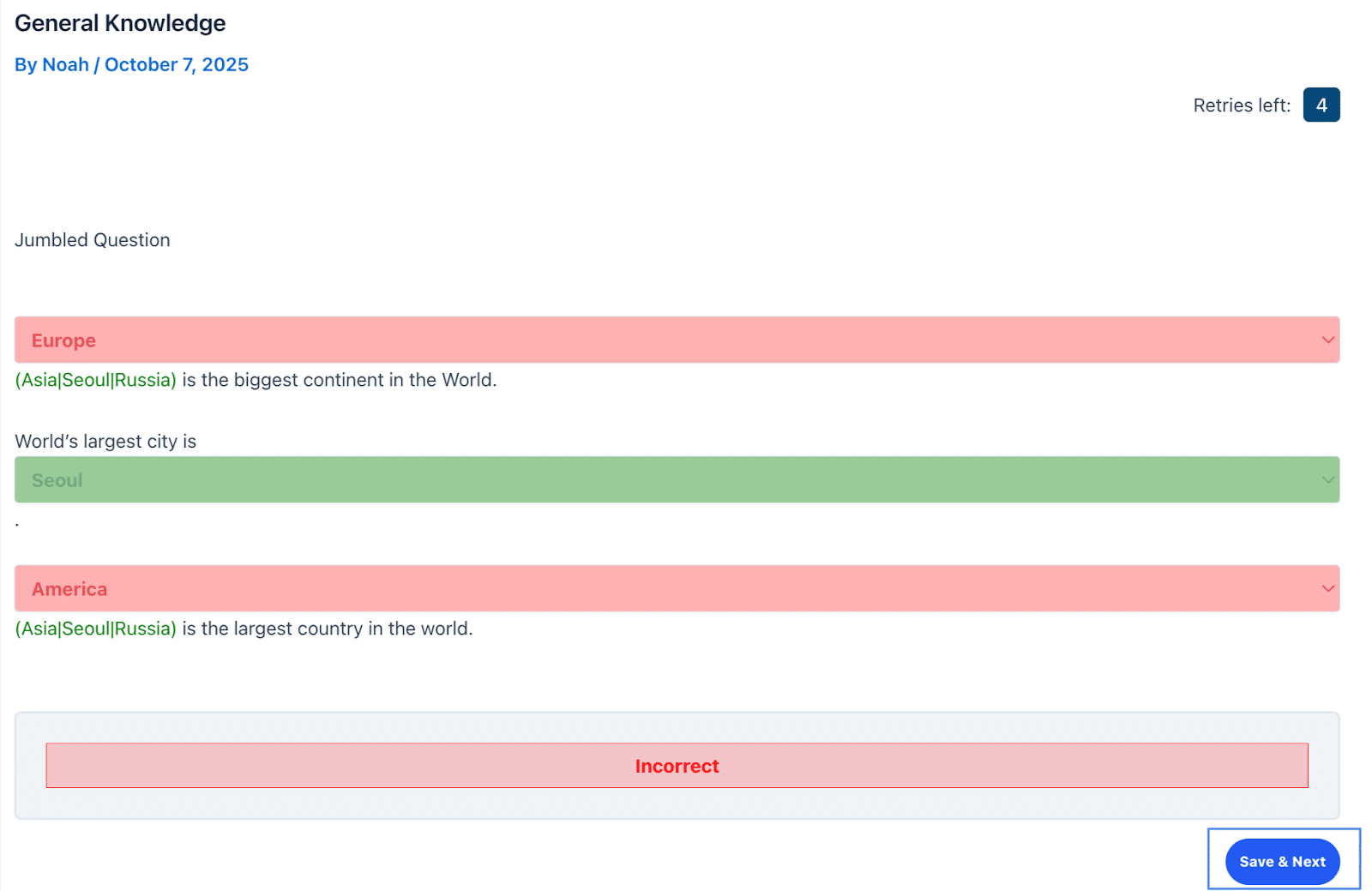 Image showing general knowledge jumbled questions.