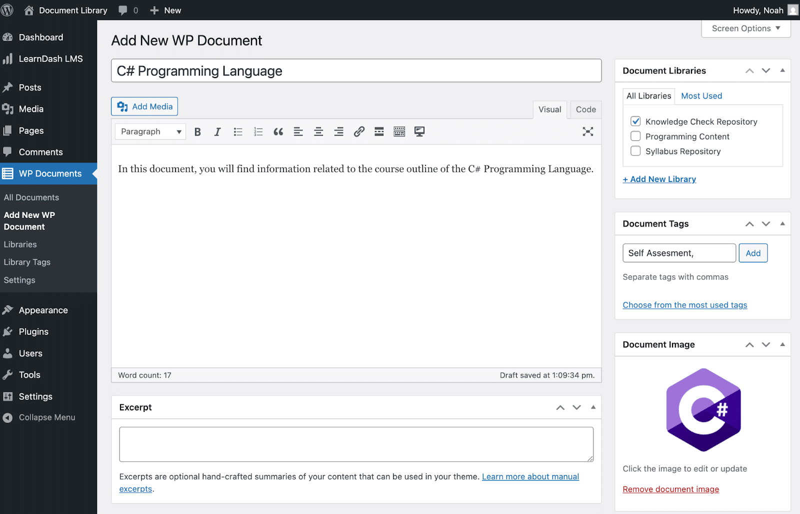 Image showing how to add new WP document programming language.