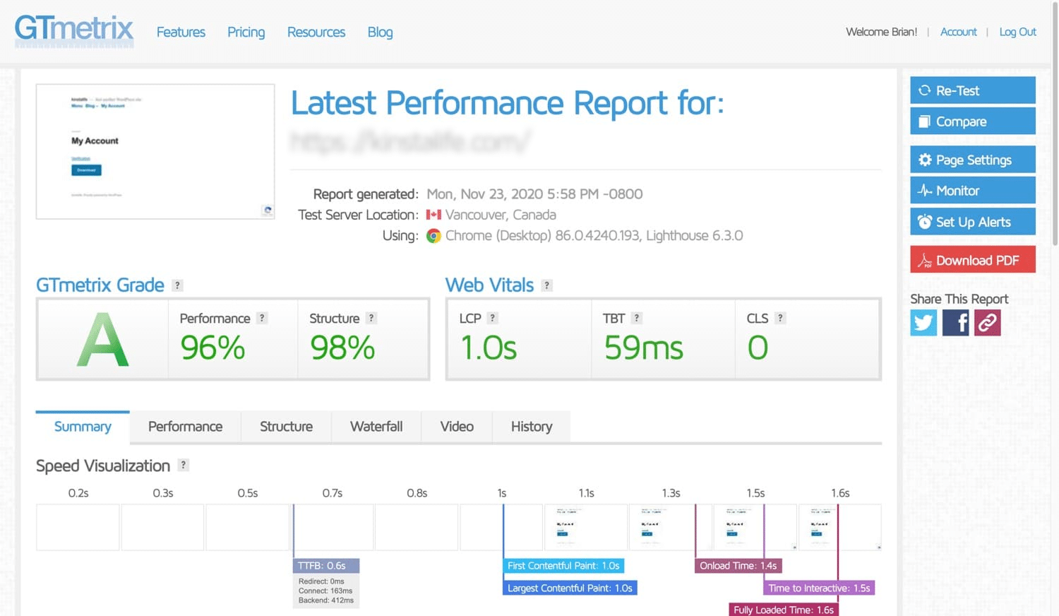 Image showing website performance checklist.