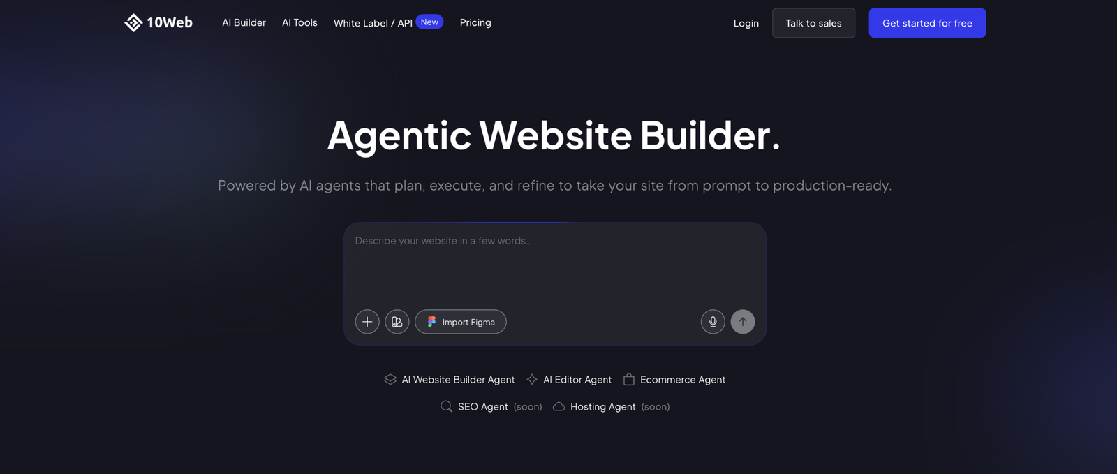 Image showing 10Web Website Builder website.
