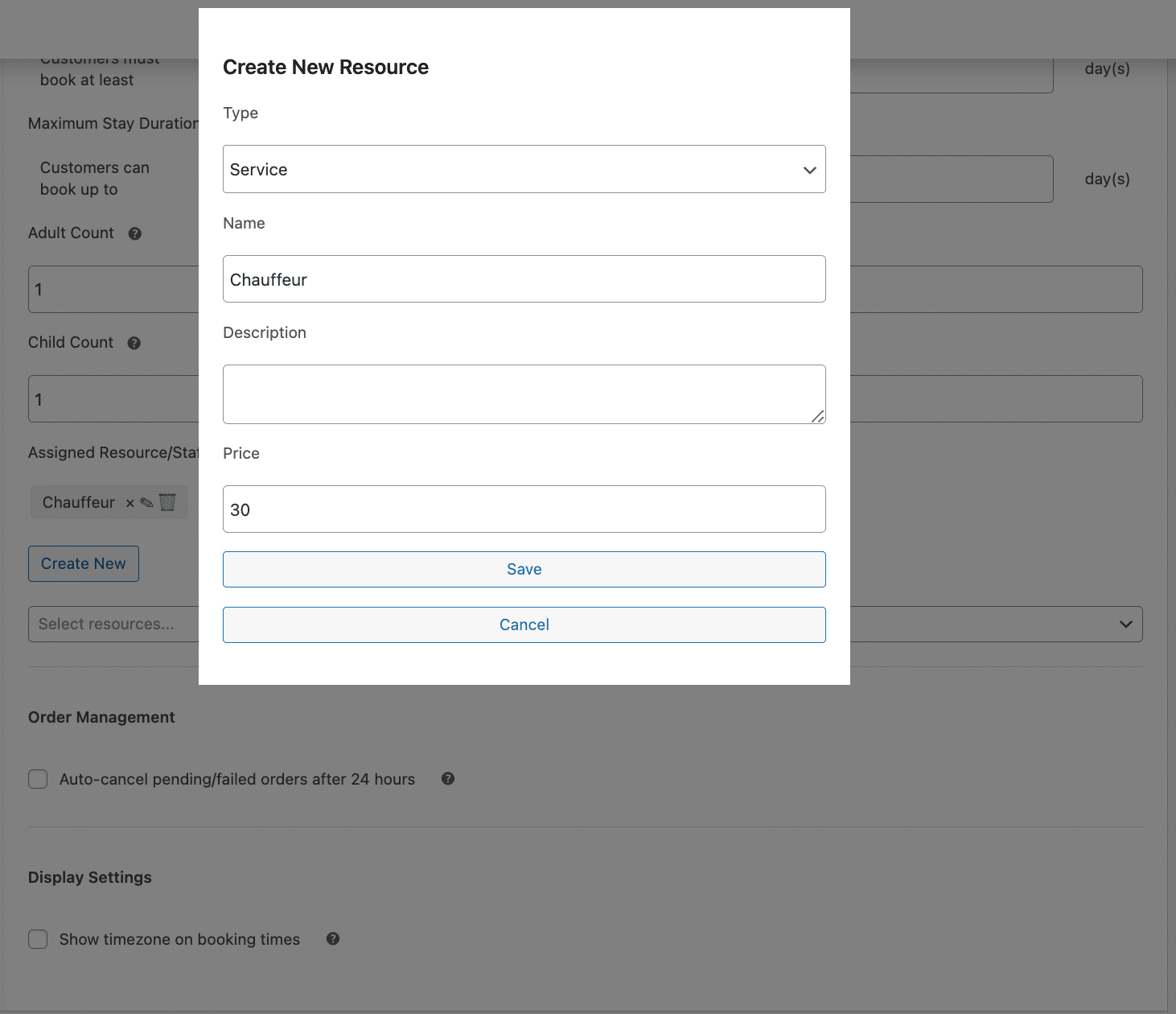 Image showing how to create a new resource.