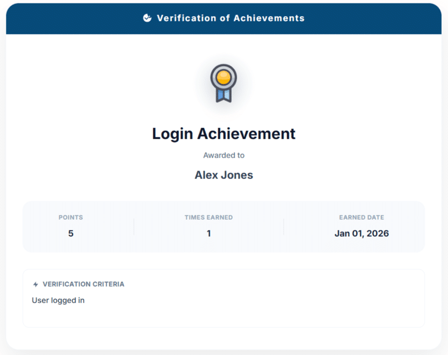 Image showing verification of achievemnts.