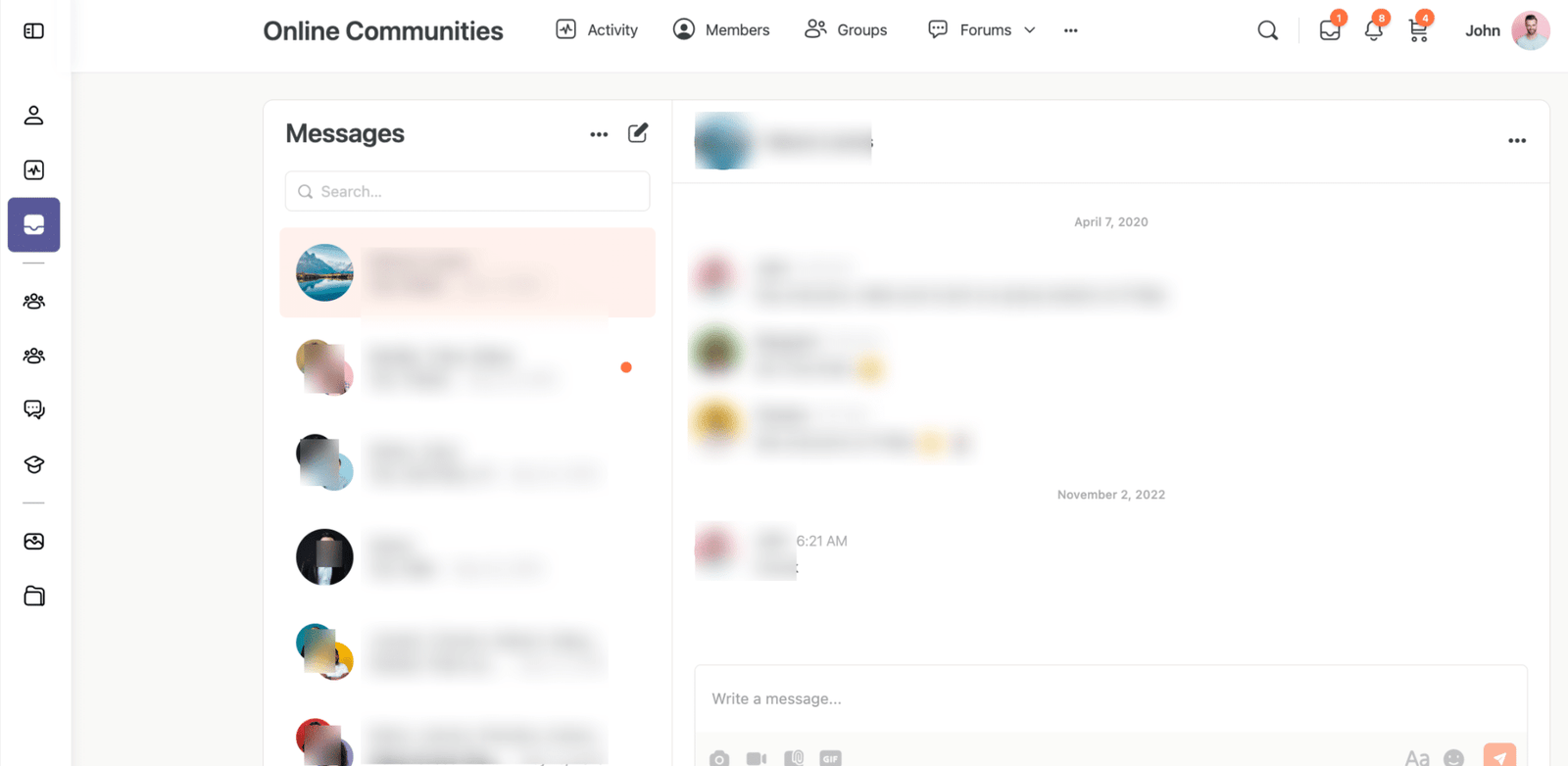Image showing online community messages.