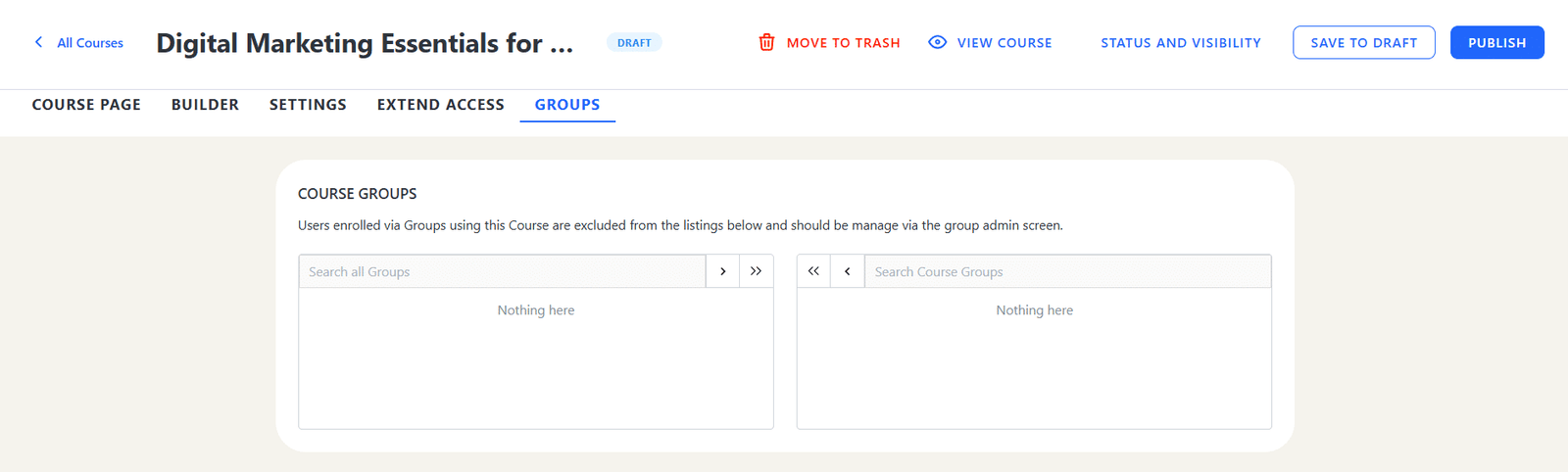 Image showing how to add the course to the groups.