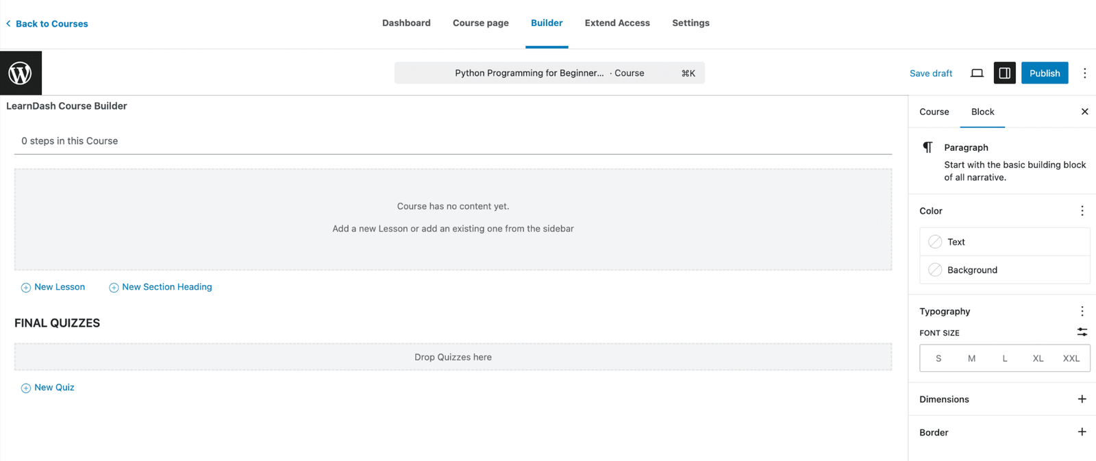 Image showing how to Use the Course Builder