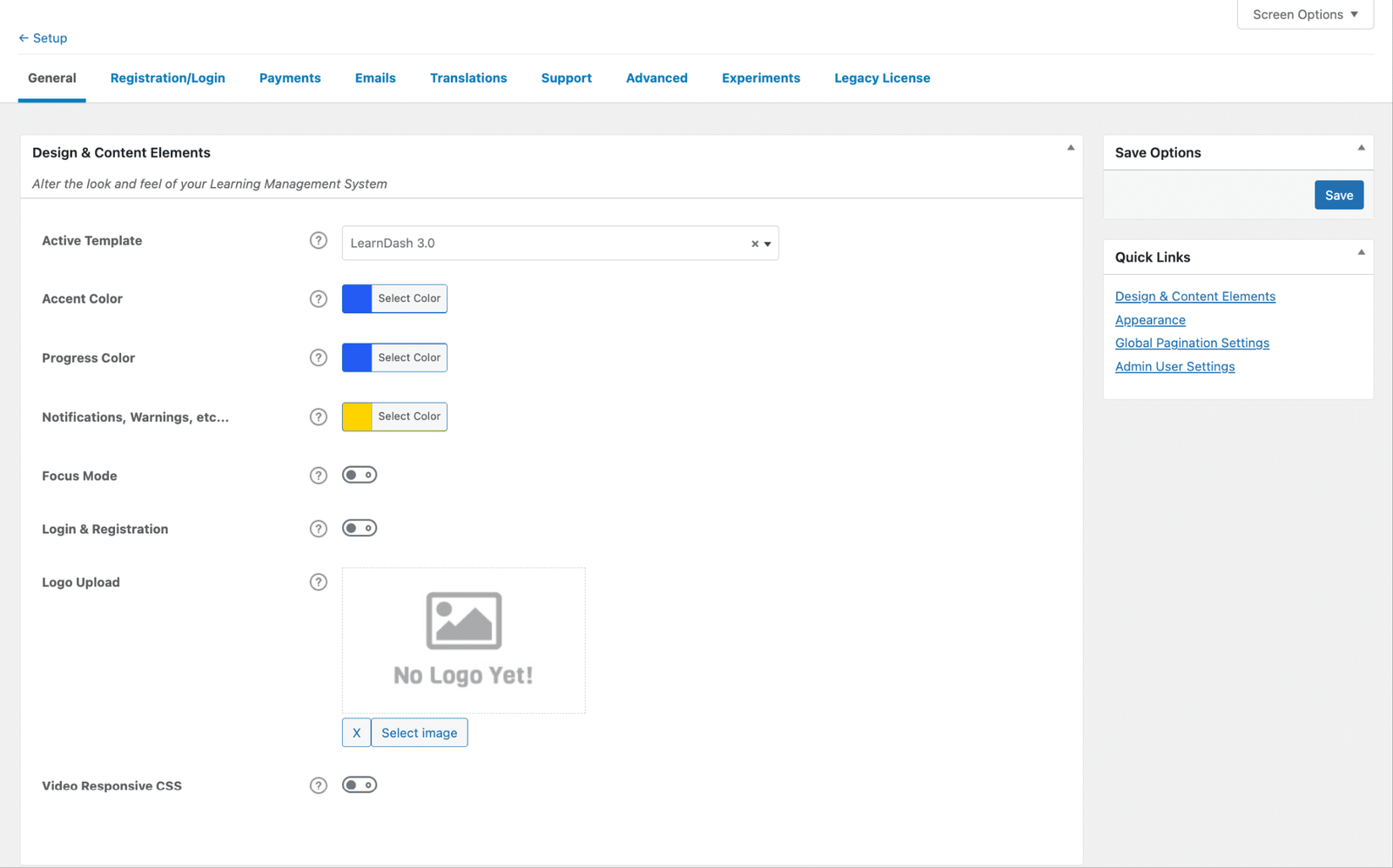 Image showing the core setting to configure building.