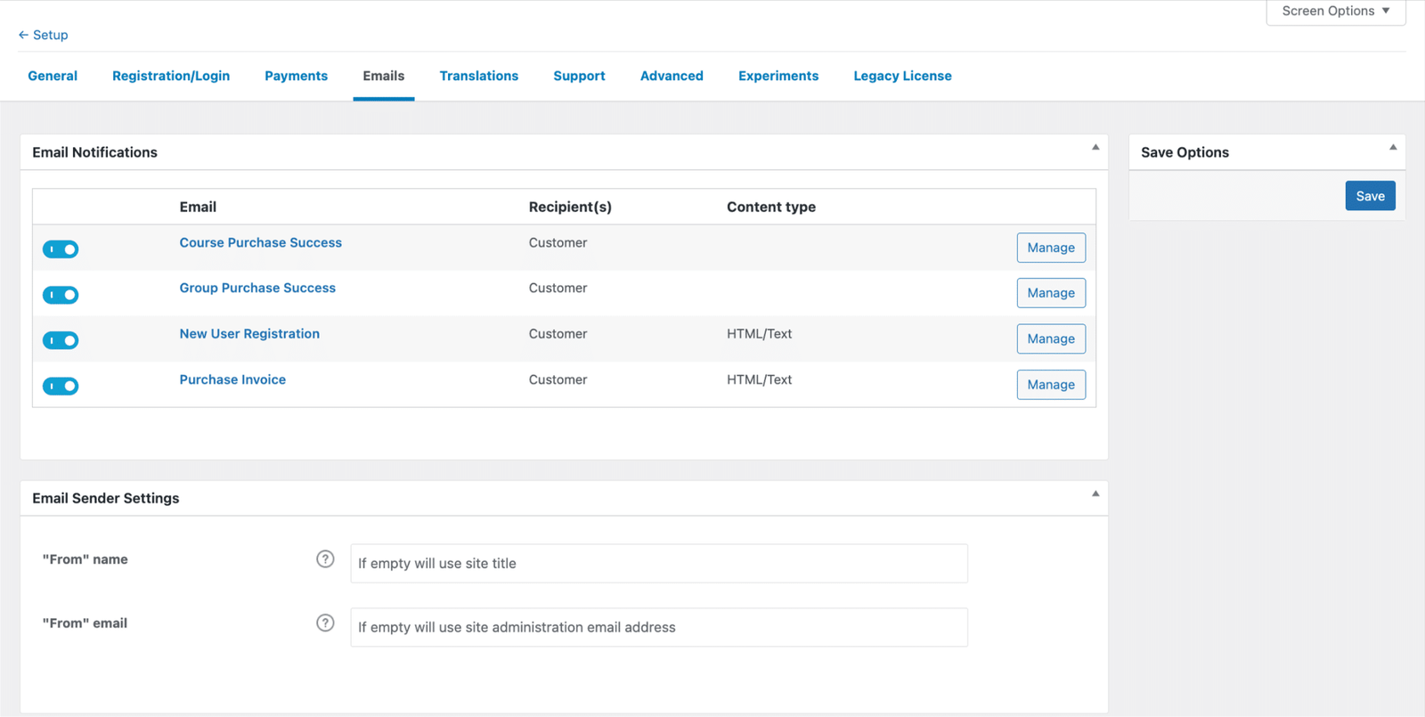 Image showing the core setting to configure building.