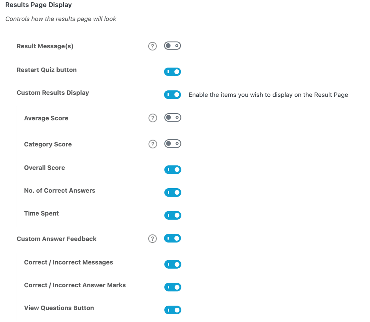 Image showing results page display.