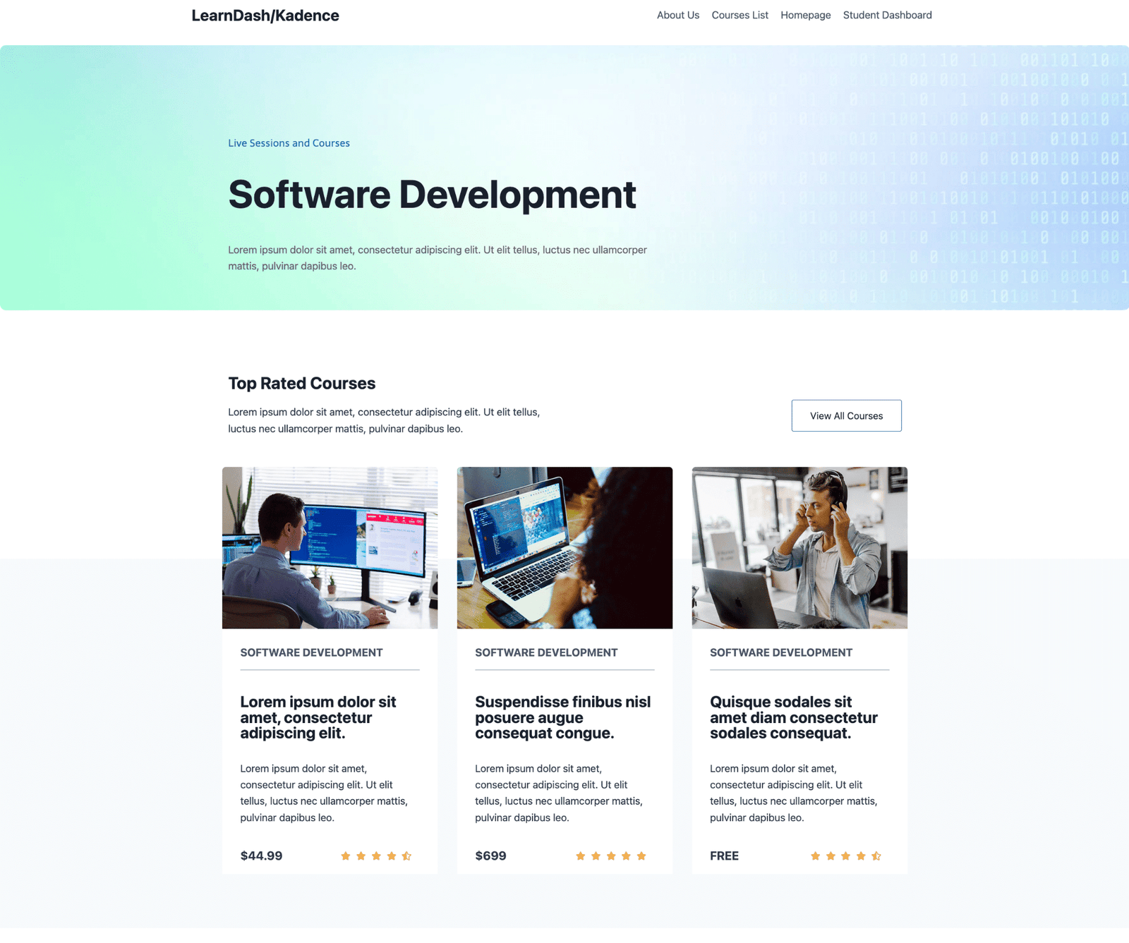 Image showing software development live sessions and courses.
