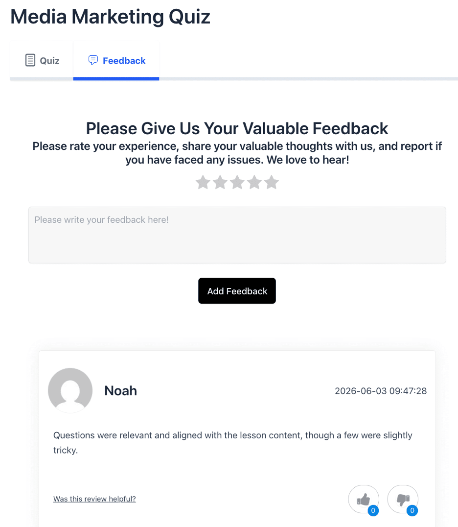 Image showing how to add feedback.