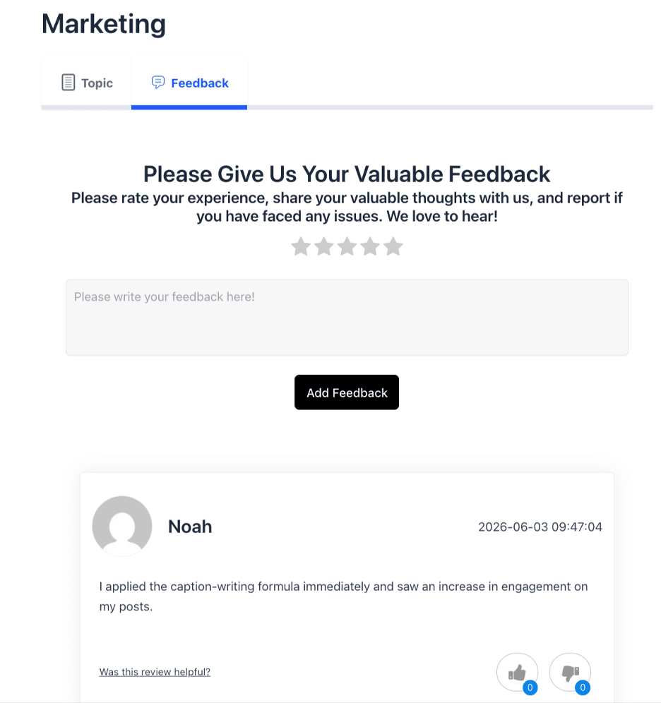 Image showing marketing feedback.