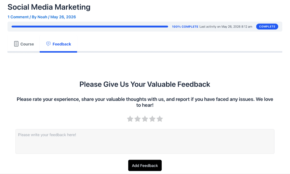 Image showing social media marketing 1 comment by Noah.