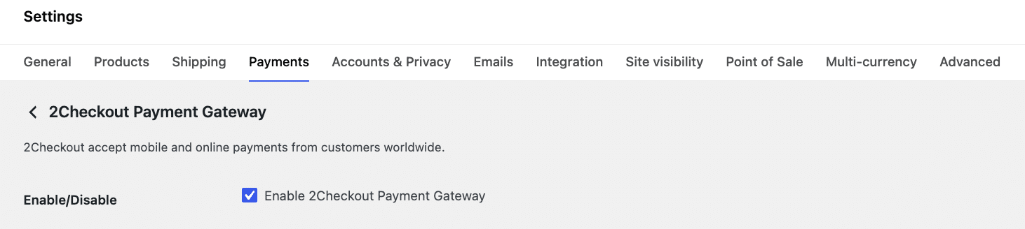 Image showing 2checkout payment gateway.
