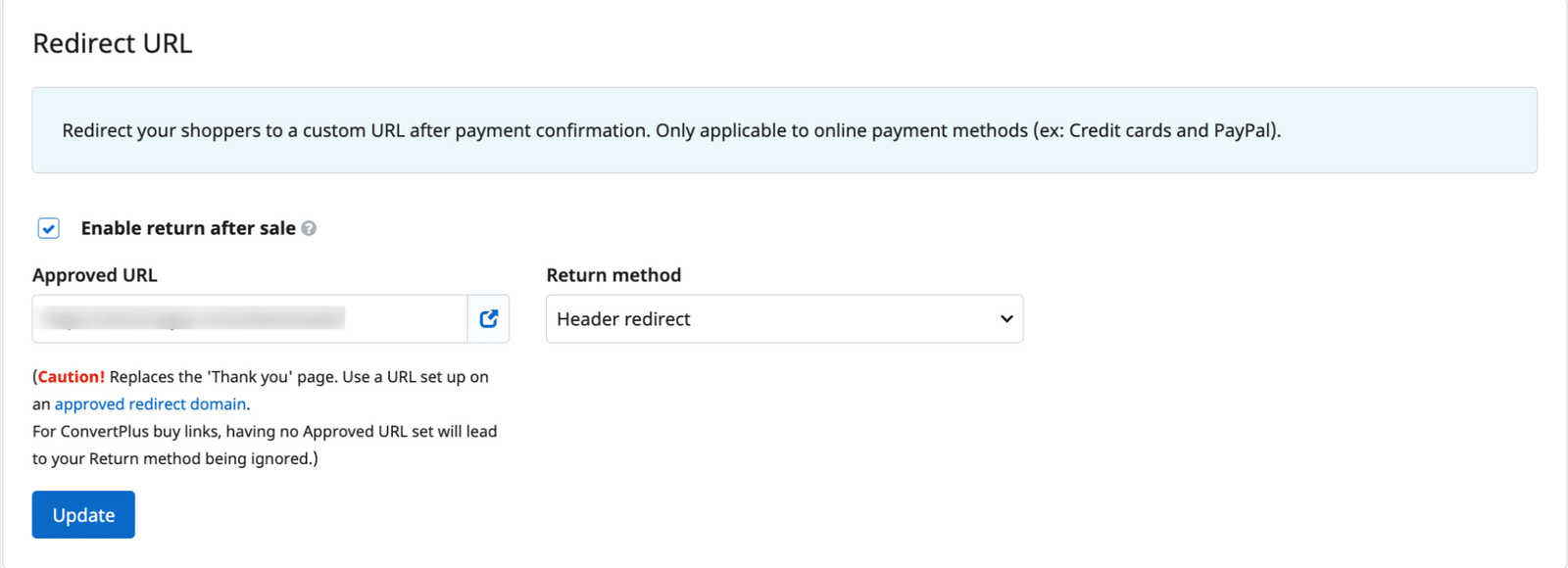 Image showing how redirect URL.