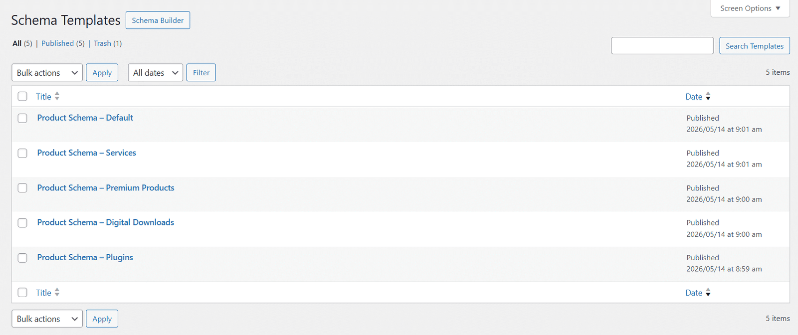 Image showing schema templates.