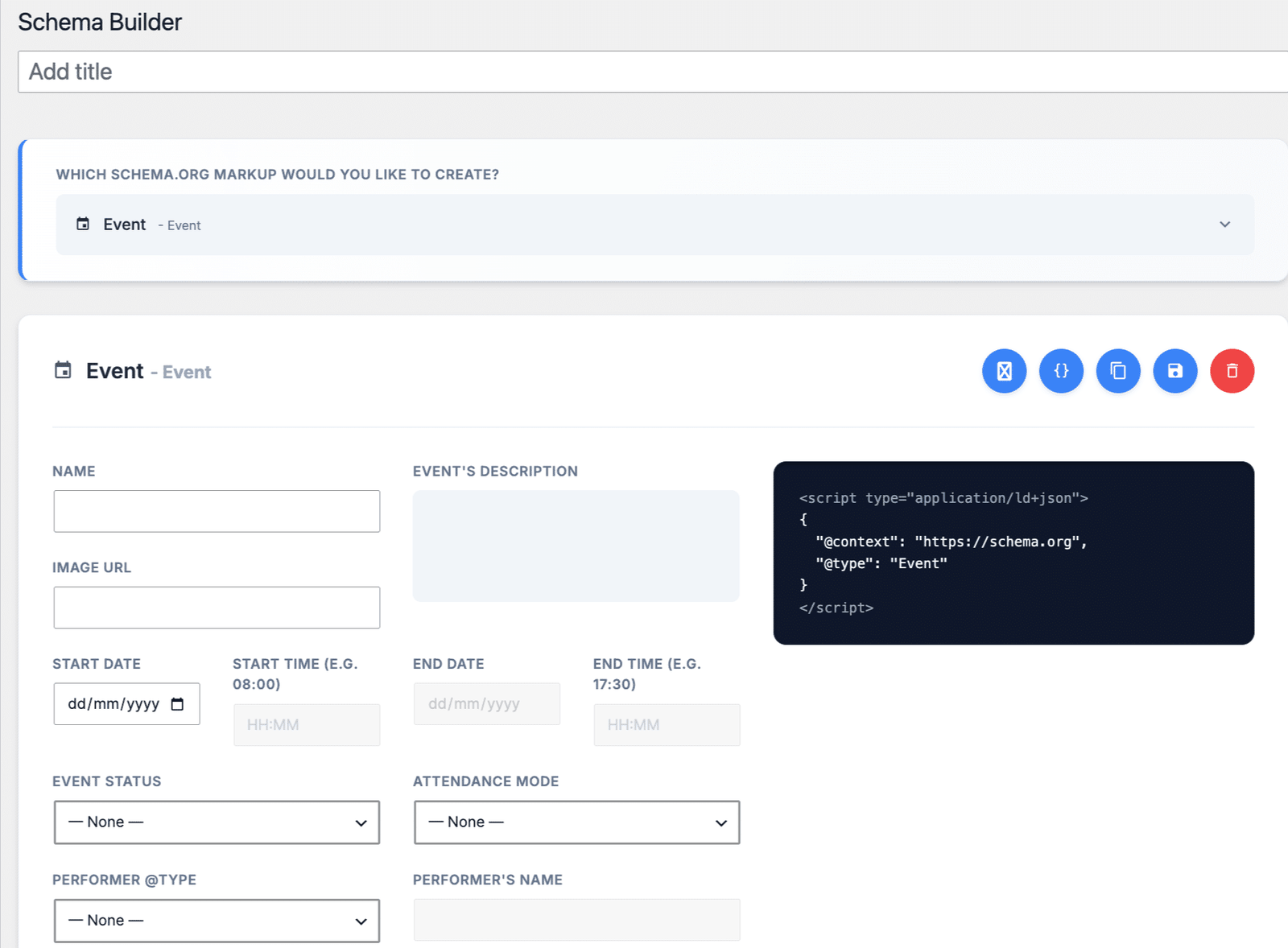 Image shwoing schema builder.