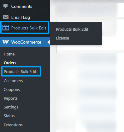Image showing products bulk edit sidebar.