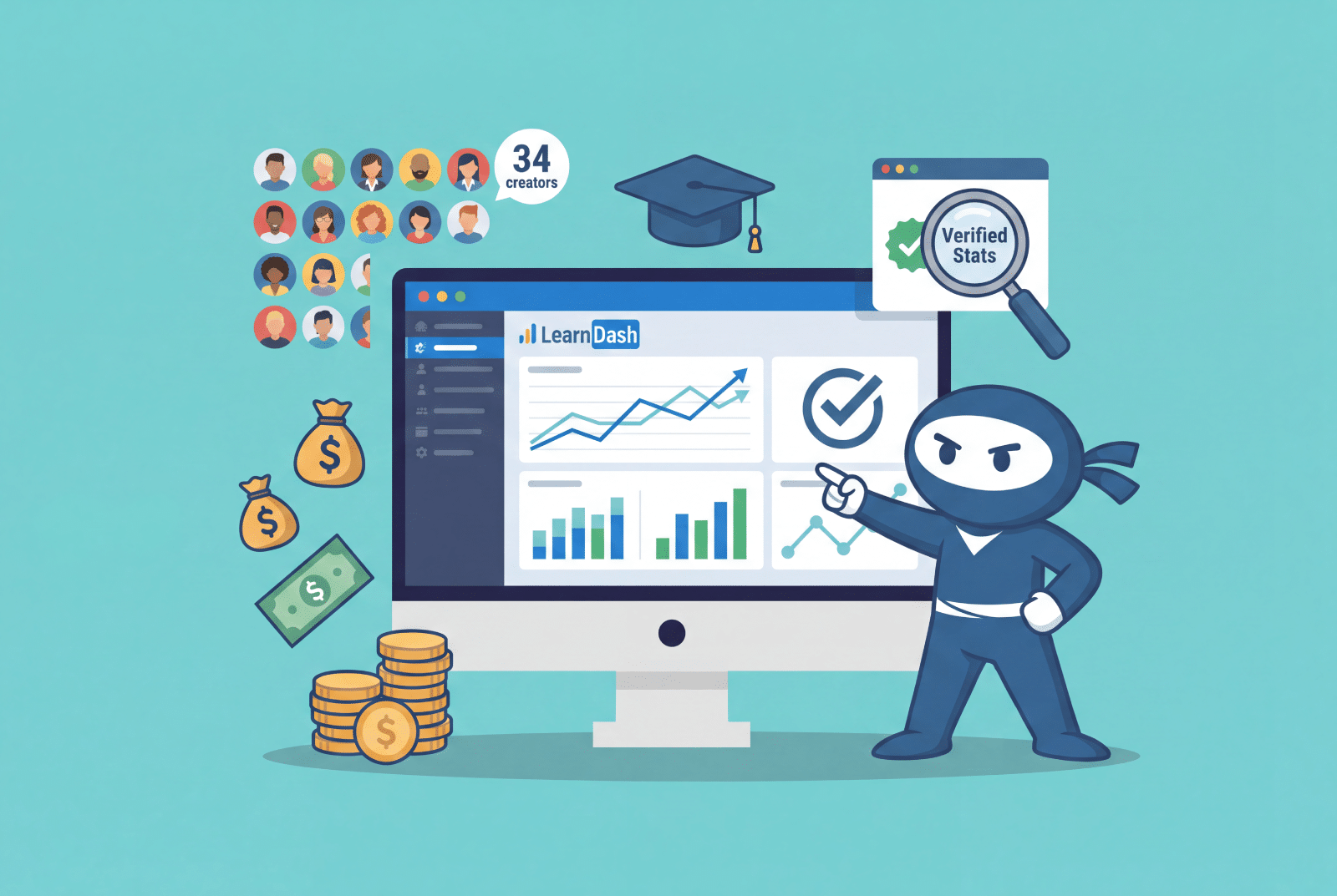34 real LearnDash success stories with verified revenue and student numbers, plus a LearnDash vs Kajabi, Teachable and Udemy comparison and 4 platforms we built.