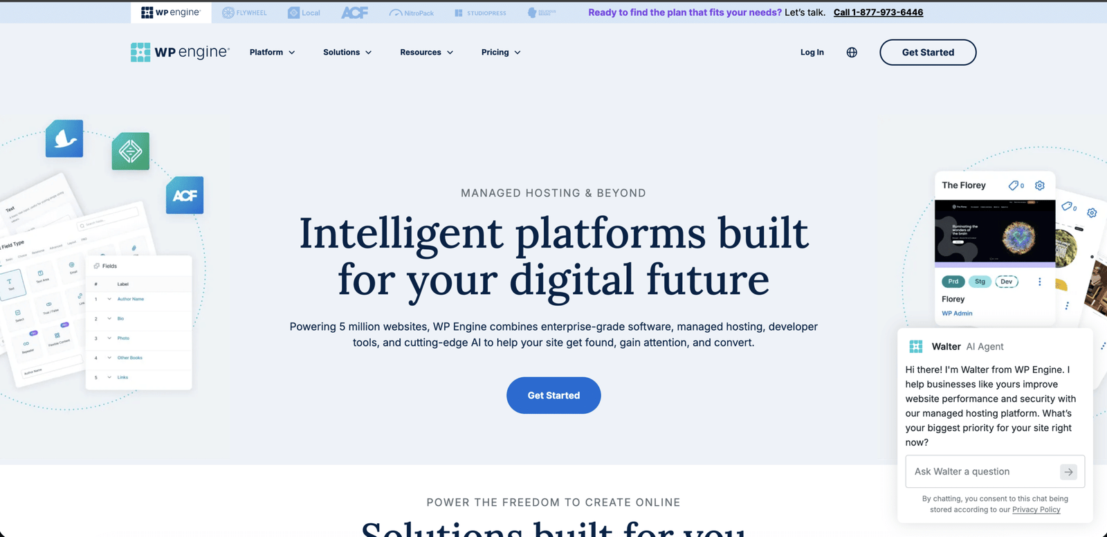 Image showing WP Engine website homepage.