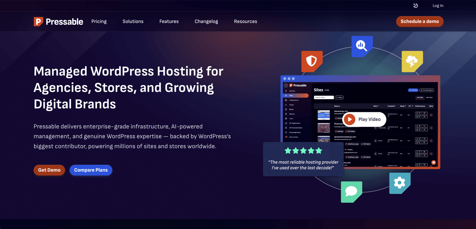 Image showing Pressable website homepage.