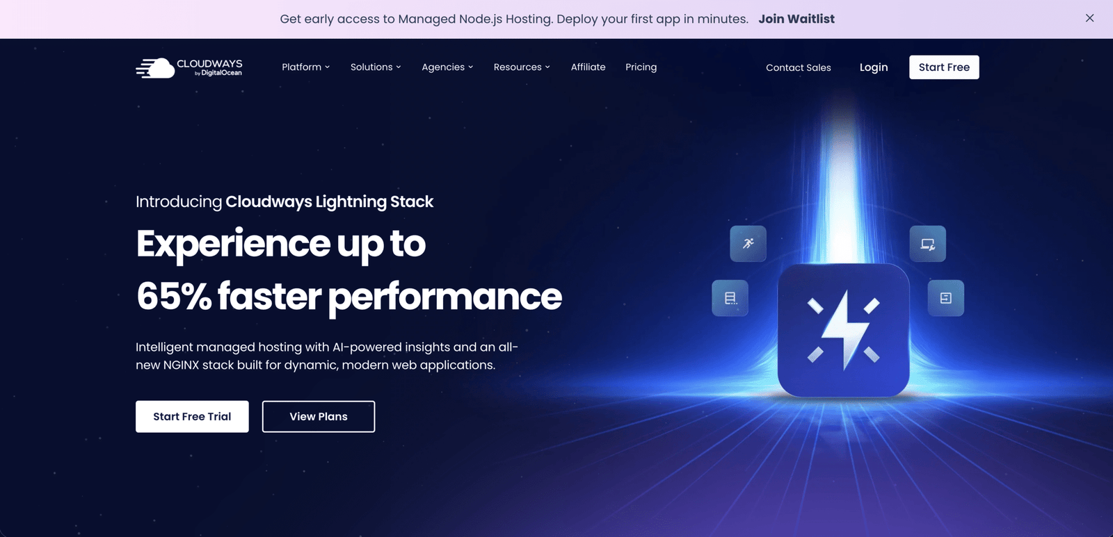 Image showing cloudways website homepage.