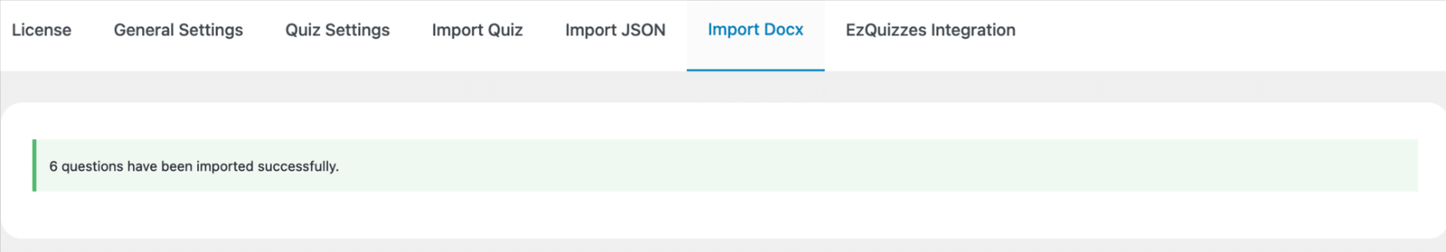 Image showing successful imports.
