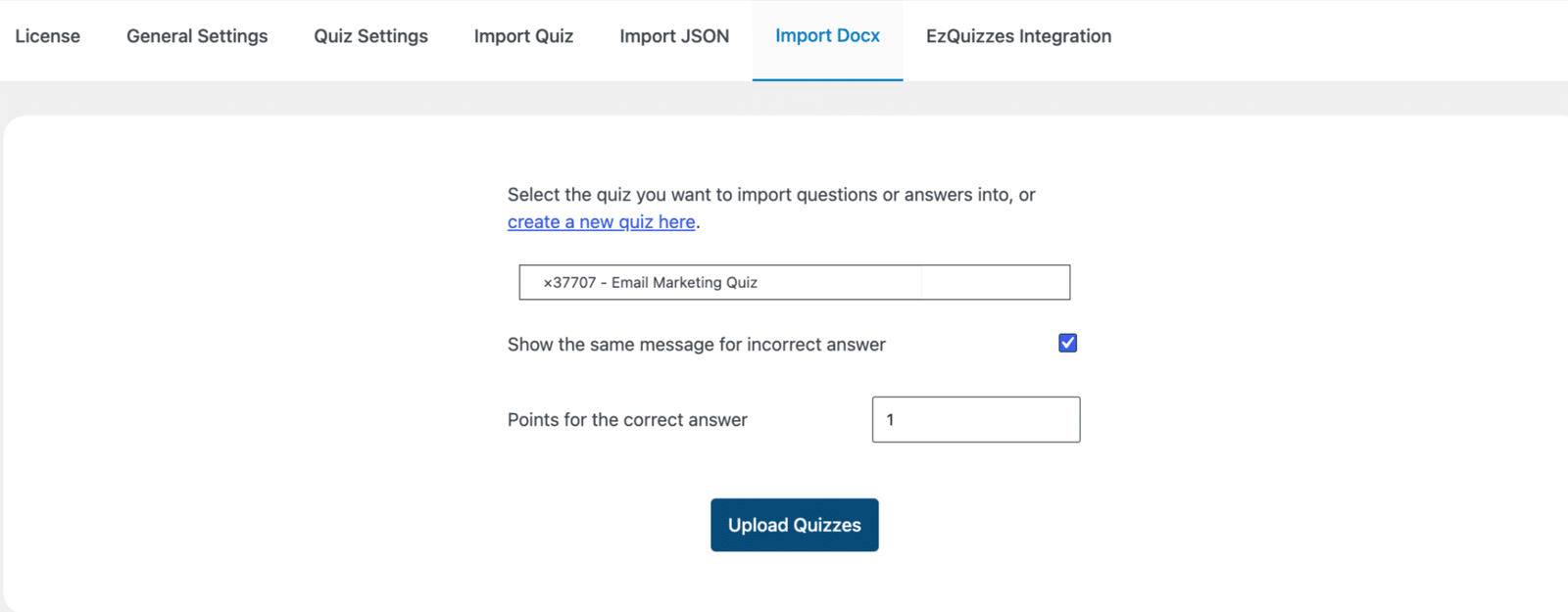 Image showing to upload and update your quizzes.