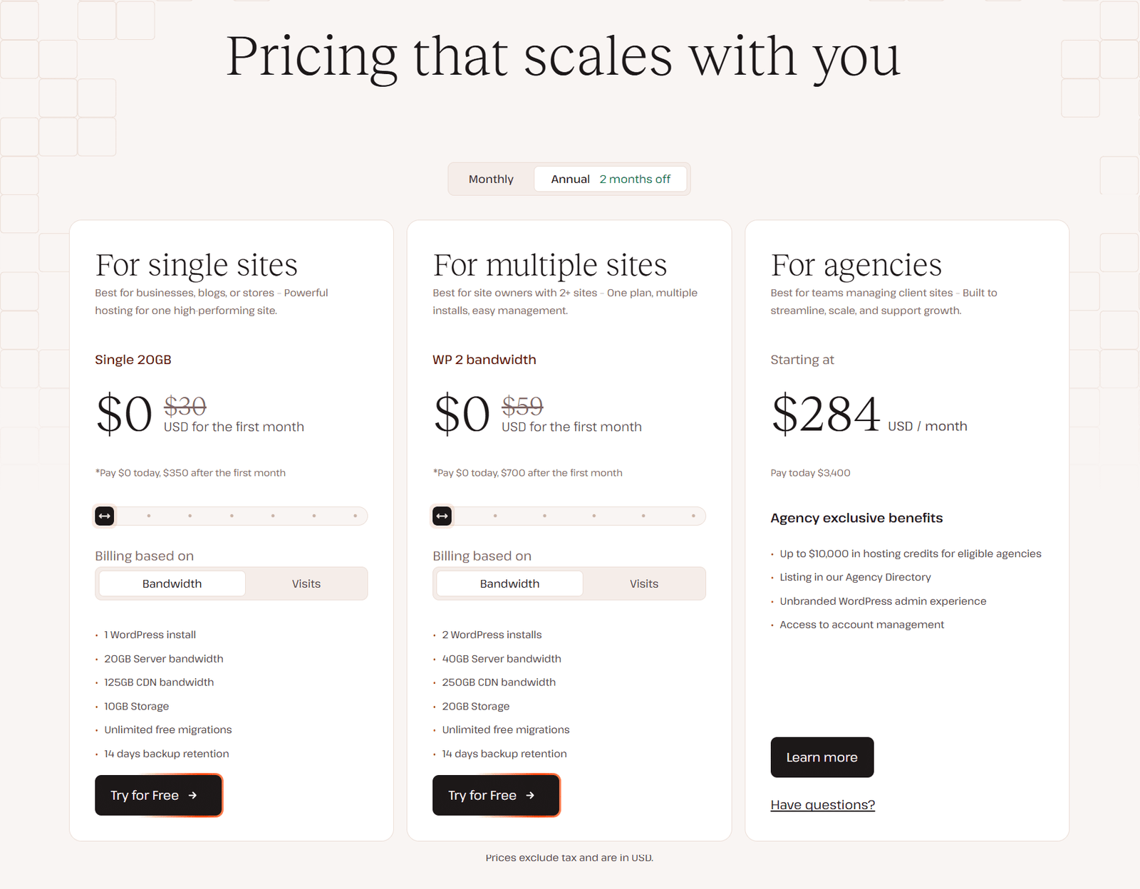 Image showing Kinsta pricing plans.