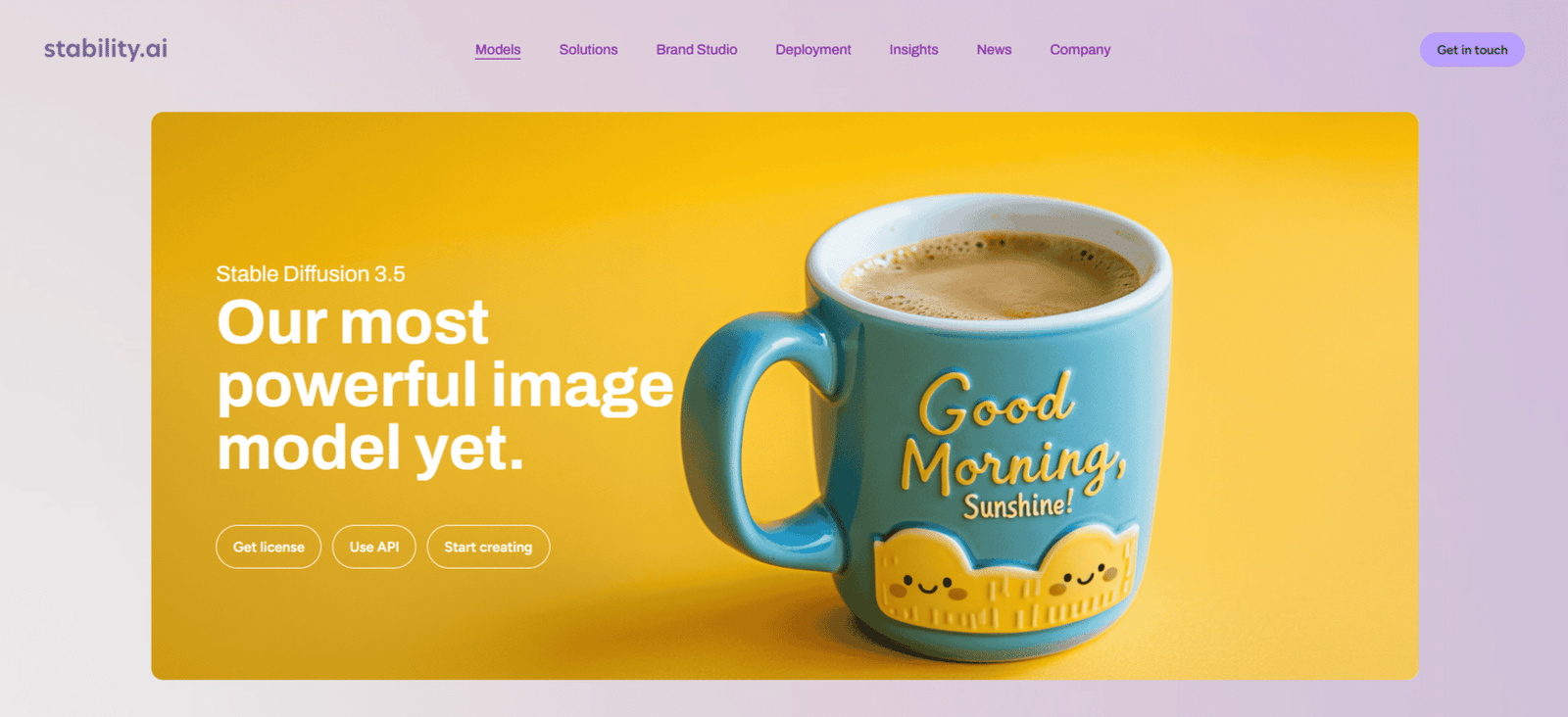 Image showing stable diffusion 3.5 website home page.