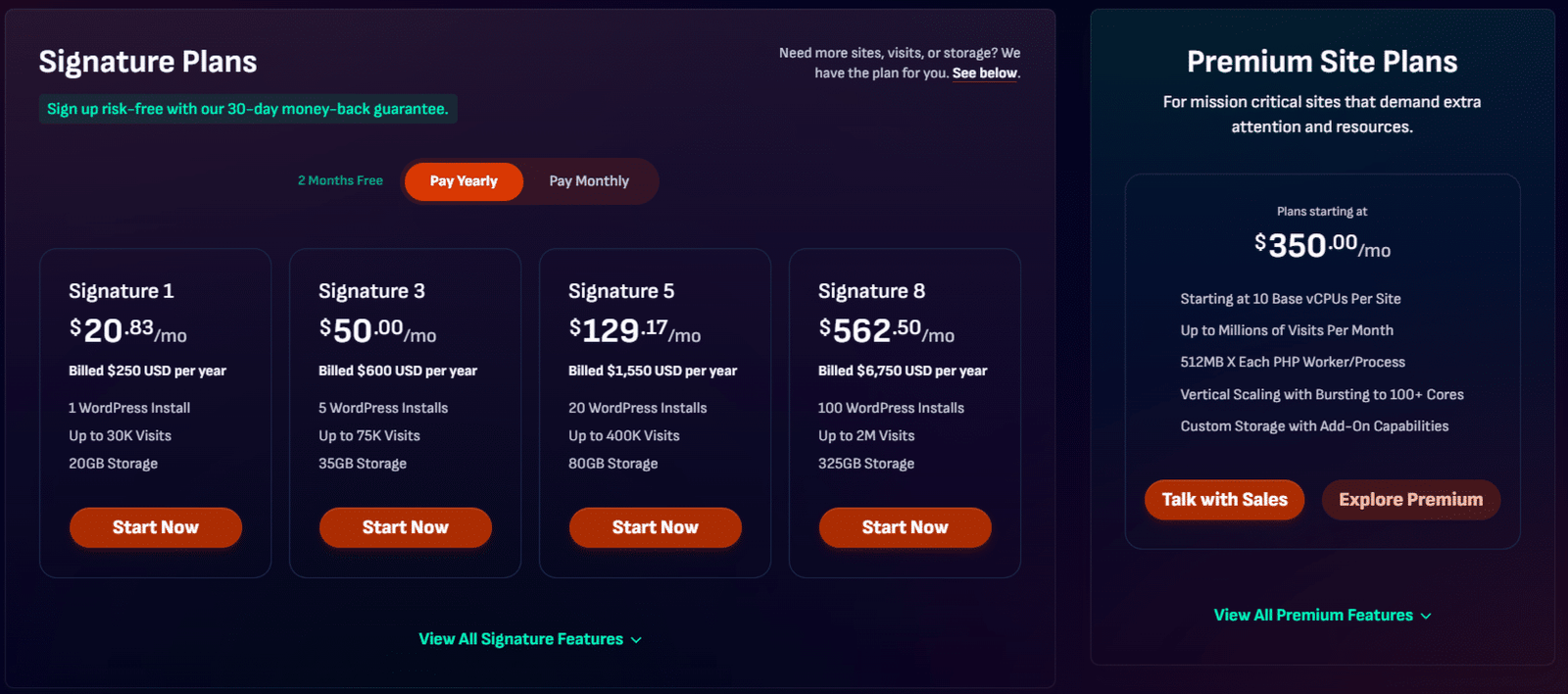 Image showing Pressable pricing plans.