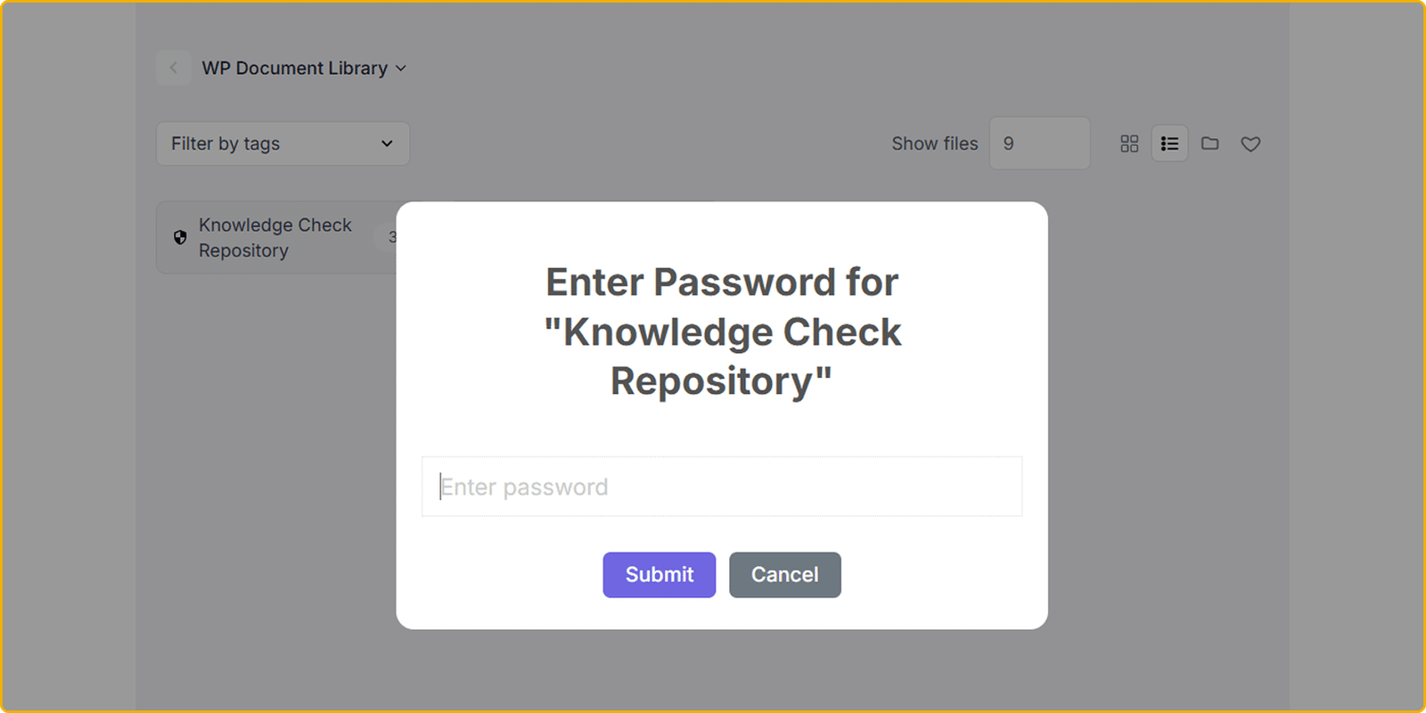 WordPress document library screenshot