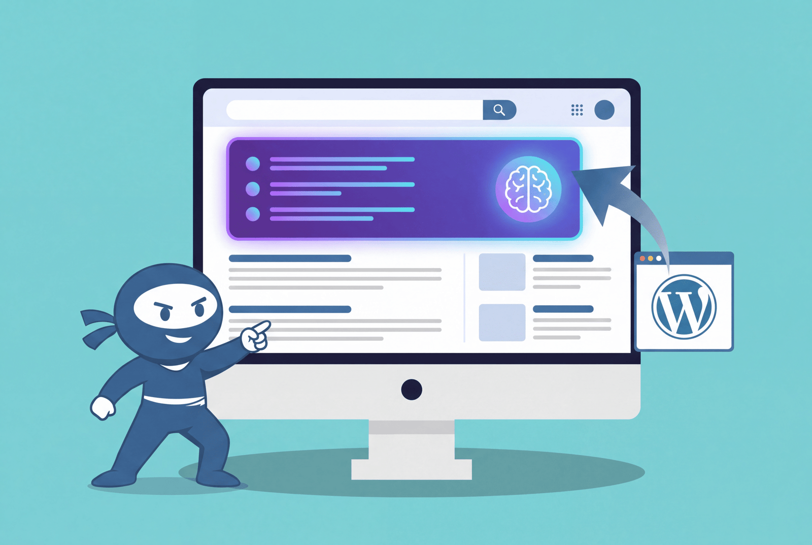 Google SGE AI Overviews on a WordPress website showing AI-generated search results