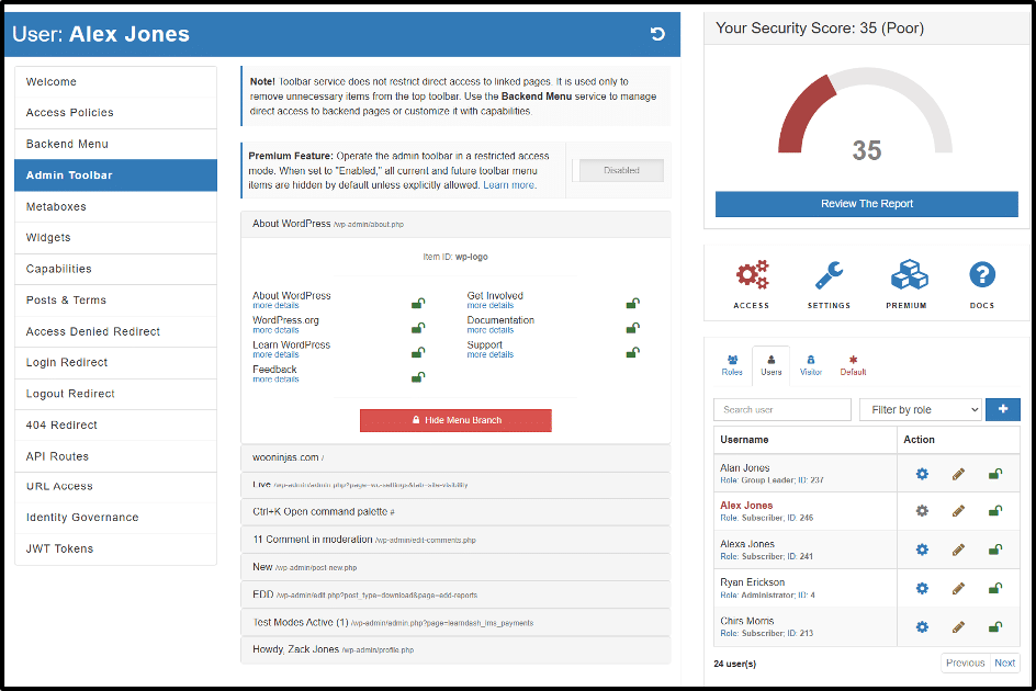 Image showing admin toolbar. 