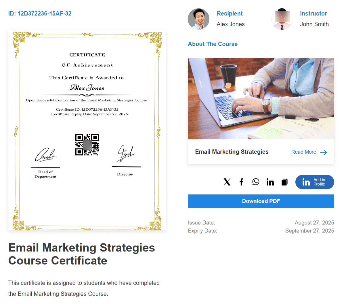Image showing certificate of achievement.