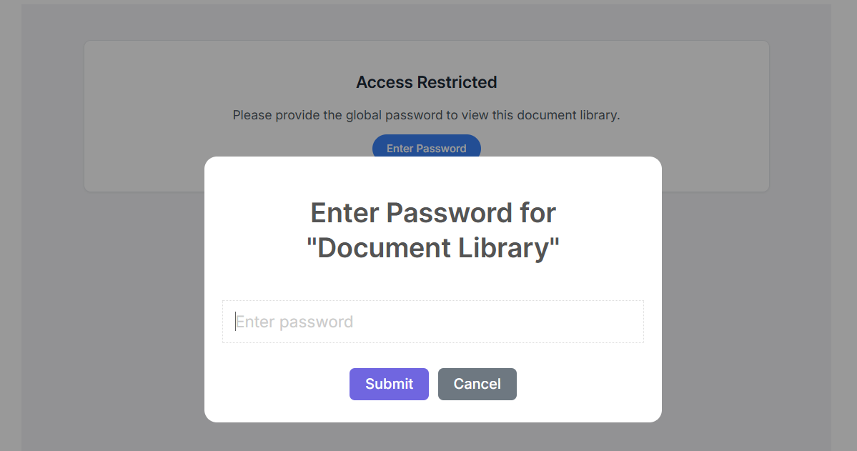 Image showing Role-based access control and password-protected libraries.