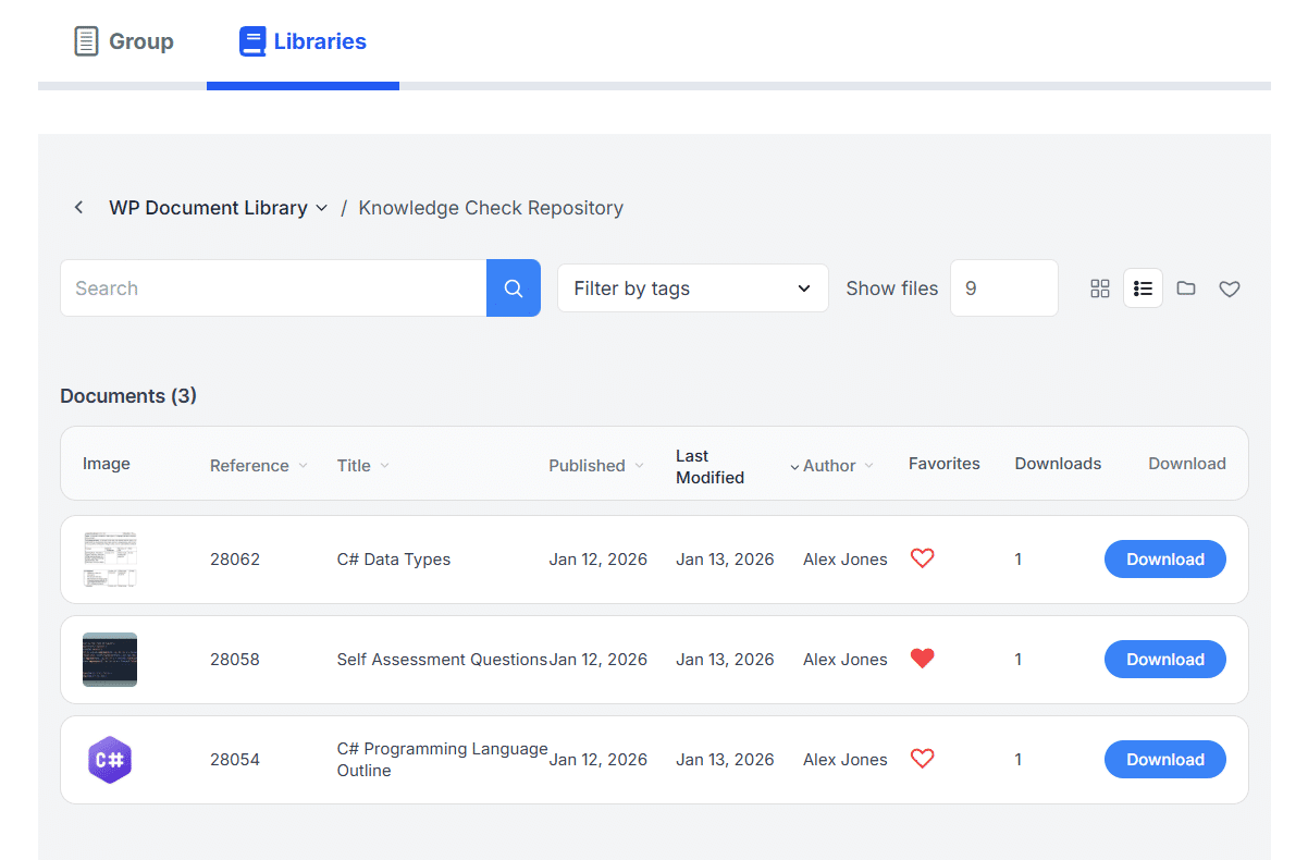 Image showing Native LearnDash course and group document display.