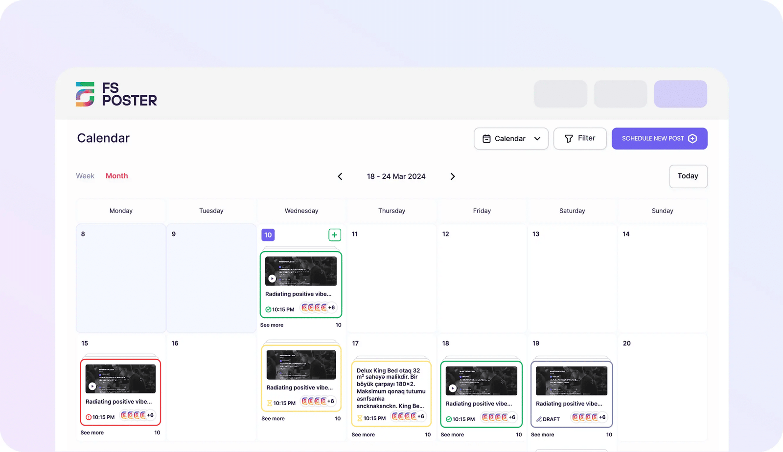 FSposter content calendar