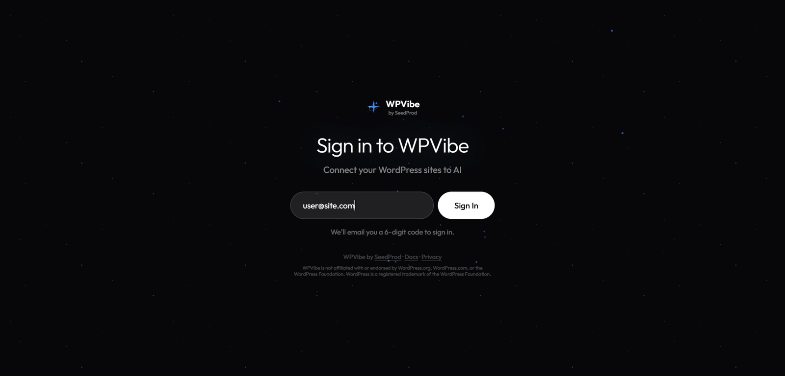 Image showing sign in to WPVibe.