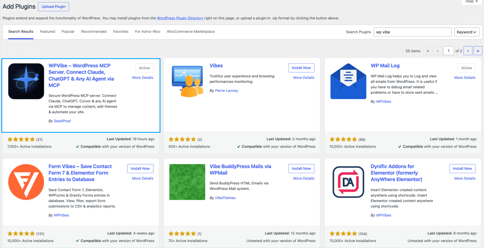 Image showing wordpress add plugins.