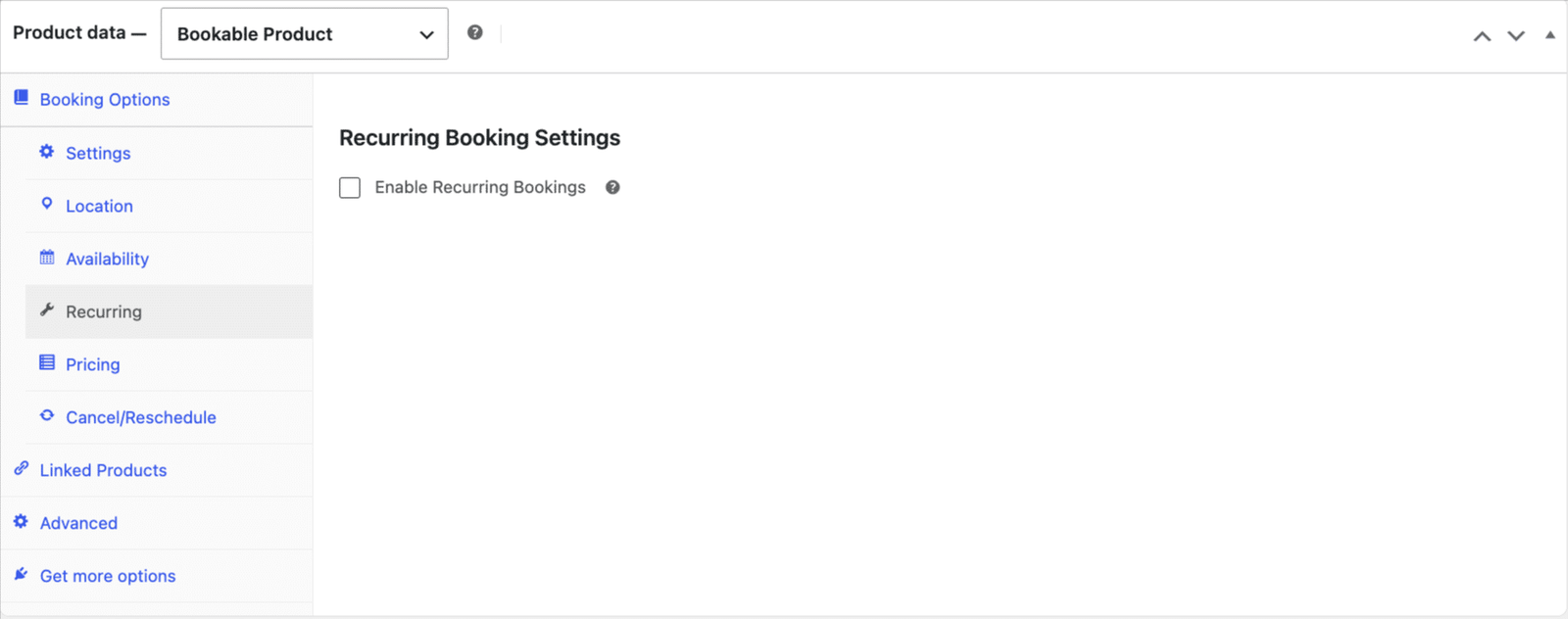 Image showing recurring bookings settings.